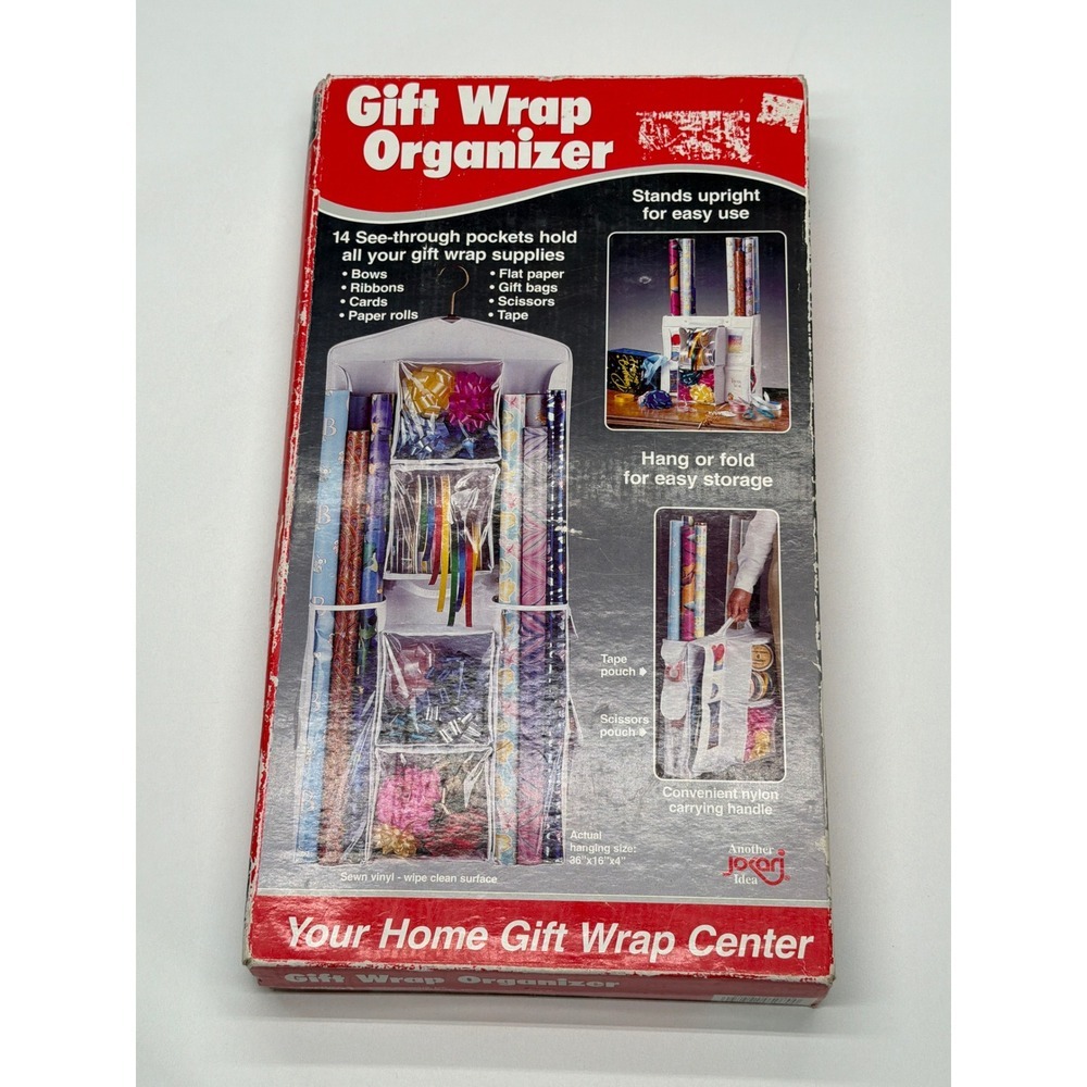 Jokari Gift Wrap‎ Organizer 14 Pockets Stands Upright Hangs Folds Easy Storage